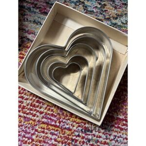 Vintage Swedish Peppar-kaks-hjartan Heart Cookie Cutters B 135 Set 5 Metal